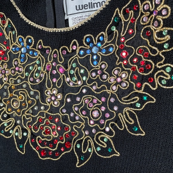 Vintage Don Sayres Beaded Sweater Dress Wool Size 8 - Picture 13 of 14